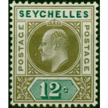 Seychelles 1903 12c Olive-Sepia & Dull Green SG49 Fine & Fresh MM