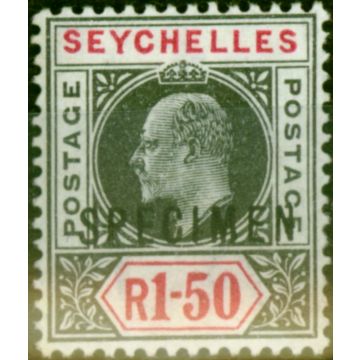 Seychelles 1903 1R50 Black & Carmine Specimen SG55s V.F & Fresh Lightly Mtd Mint 
