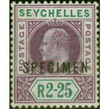 Seychelles 1903 2R25 Purple & Green Specimen SG56s V.F & Fresh Very Lightly Mtd Mint 