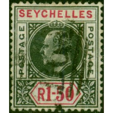 Seychelles 1906 1R50 Black & Carmine SG69 Fine Used 
