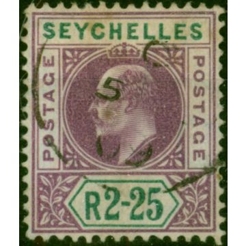 Seychelles 1906 2R25 Purple & Green SG70 Fine Used 