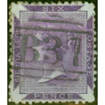 Sierra Leone 1872 6d Reddish Violet SG3 P.13.5 Fine Used