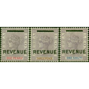 Sierra Leone 1883 1d, 3d & 1s Revenue Stamps Fine MM
