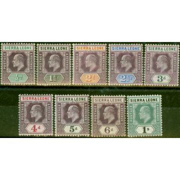 Sierra Leone 1904-05 Set of 9 to 1s SG86-95 Ex 1d Fine LMM 