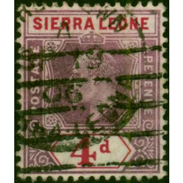 Sierra Leone 1905 4d Dull Purple & Rosine SG92 Good Used (2)
