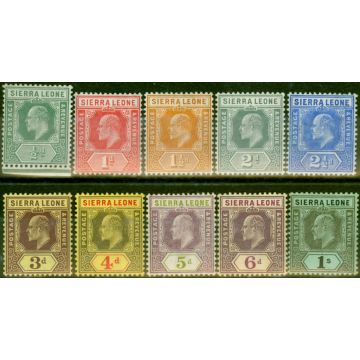 Sierra Leone 1907-09 Set of 10 to 1s SG99-108 Fine LMM 