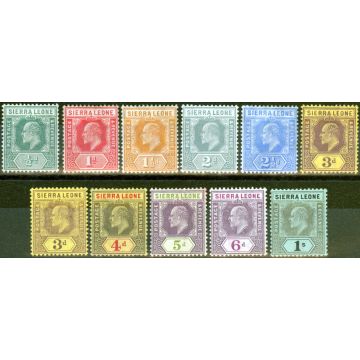 Sierra Leone 1907-12 set of 11 to 1s SG99-108 Good-Fine Mtd Mint 