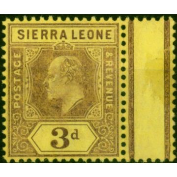 Sierra Leone 1909 3d Purple-Yellow SG104 Fine LMM 