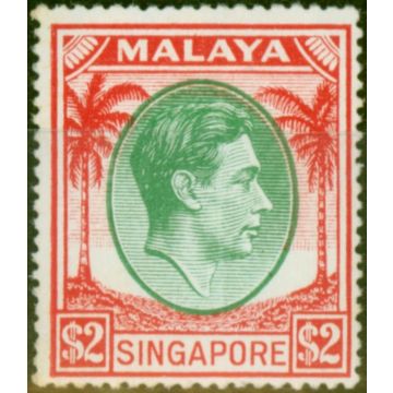 Singapore 1951 $2 Green & Scarlet SG29 V.F MNH