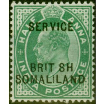 Somaliland 1903 1/2a Green SG06a 'BRIT SH' Fine MM