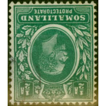 Somaliland 1913 1/2a Green SG60w Wmk Inverted Fine Used