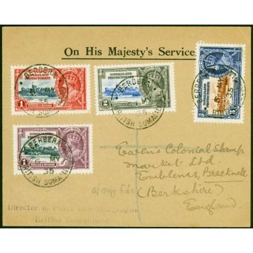 Somaliland 1935 Jubilee Set on Registered 1st Day Cover to England Fine & Attractive