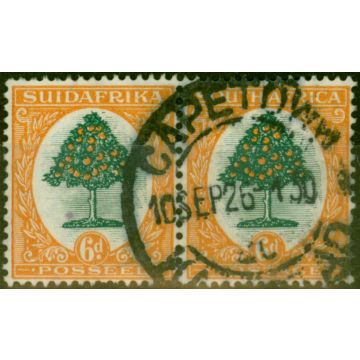 South Africa 1926 6d Green & Orange SG32 Good Used (2)