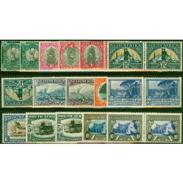 South Africa 1933-48 Extended Set of 16 SG54aw-64ca Fine & Fresh LMM CV £650  