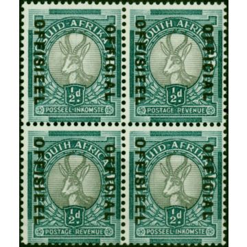 South Africa 1937 1/2d Grey & Green SG020w Wmk Upright V.F MNH Block of 4 