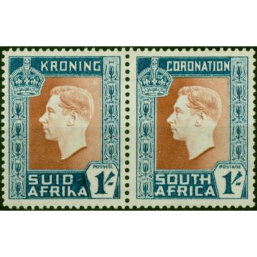South AFrica 1937 1s Red-Brown & Turq-Black SG75a 'Hypen Omitted' Fine VLMM 