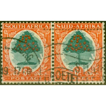 South Africa 1937 6d Green & Vermilion SG61 (1) Fine Used (2)