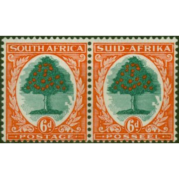 South Africa 1937 6d Green & Vermilion SG61 Fine VLMM 