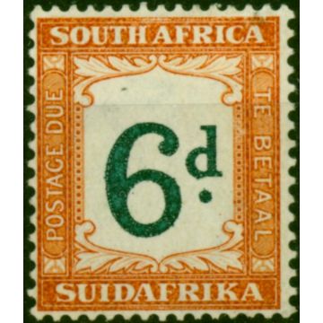 South Africa 1938 6d Green & Brown-Ochre SGD29 Wmk Inverted Fine LMM 