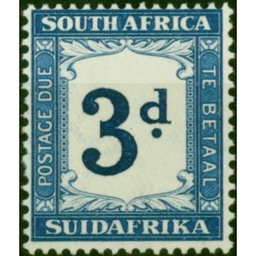 South Africa 1942 3d Indigo & Milky Blue SGD28w 'Wmk Upright' Fine LMM 