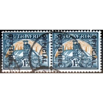 South Africa 1944 1 1/2d Blue-Green & Yellow-Buff SG033 Fine Used (2)