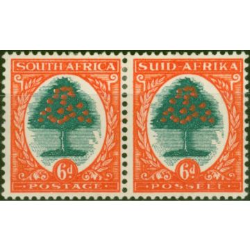 South Africa 1946 6d Green & Red-Orange SG61d Die III Fine MM (2) 