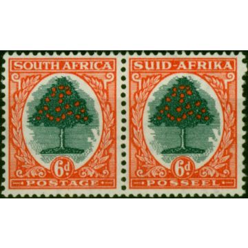 South Africa 1946 6d Green & Red-Orange SG61d Die III V.F MNH 