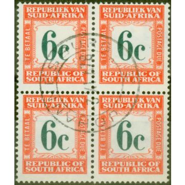 South Africa 1961 6c Dp Green & Red-Orange SGD57 V.F.U Block of 4 (4)
