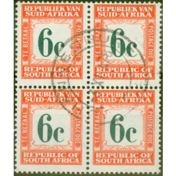 South Africa 1961 6c Dp Green & Red-Orange SGD57 V.F.U Block of 4 (5)