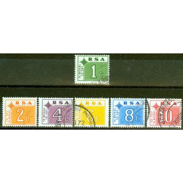 South Africa 1972 P. Due Set of 6  SGD75-D80 V.F.U. (4) 
