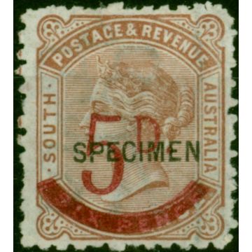 South Australia 1891 5d on 6d Pale Brown Specimen SG230s Fine Unused 