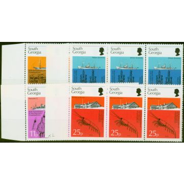 South Georgia 1976 Discovery Set of 4 SG46-49 in V.F MNH Strips of 3