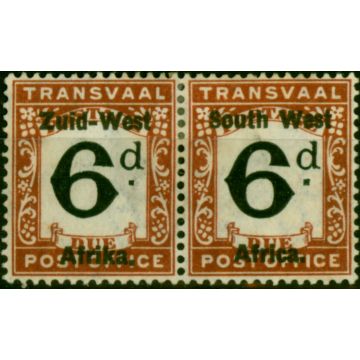 South West Africa 1923 6d Black & Red-Brown SGD2 Fine MM
