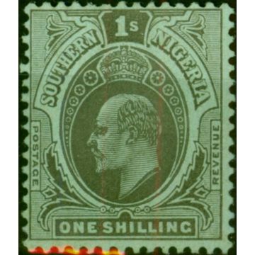 Southern Nigeria 1909 1s Black-Green SG40 Fine VLMM  King Edward VII (1902-1910) Valuable Stamps