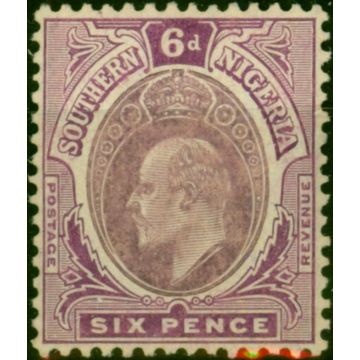 Southern Nigeria 1909 6d Dull Purple & Purple SG39 Fine MM (2)