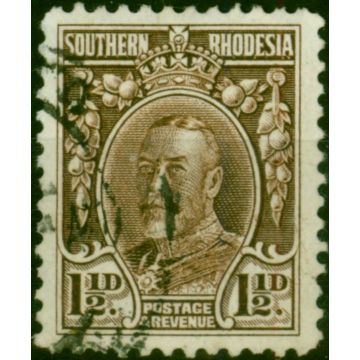 Southern Rhodesia 1933 1 1/2d Chocolate SG16c P.12 Fine Used (2)