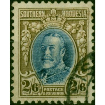 Southern Rhodesia 1933 2s6d Blue & Drab SG26a P.11.5 Fine Used