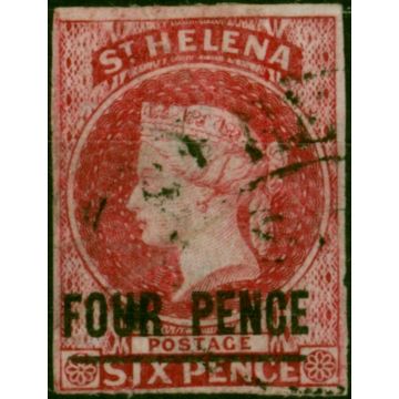 St Helena 1863 4d Carmine SG5 Fine Used (2)