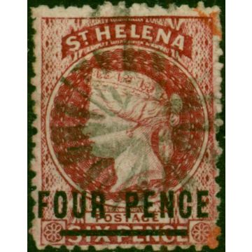 St Helena 1868 4d Carmine SG15 Type B Words 19mm Fine Used 