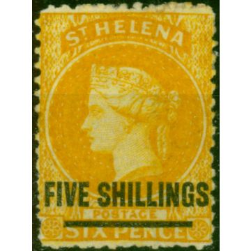 St Helena 1868 5s Orange SG20 Type B Good MM