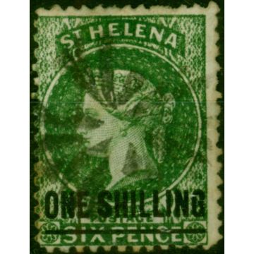 St Helena 1871 1s Deep Green SG19 Type C Fine Used
