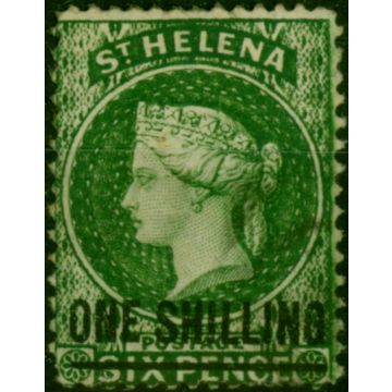 St Helena 1876 1s Deep Green SG26 Type C P.14 x 12.5 Fine Used 