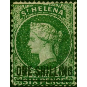St Helena 1876 1s Deep Green SG26 Type C P.14 x 12.5 Fine Used (2) 