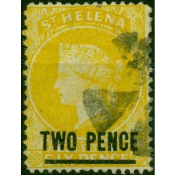 St Helena 1876 2d Yellow SG22 Type B P.14 x 12.5 Fine Used 