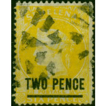 St Helena 1880 2d Yellow SG28 Type B P.14 Fine Used