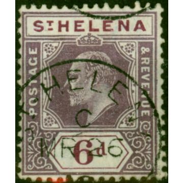 St Helena 1911 6d Dull & Deep Purple SG67b Ordin Paper V.F.U