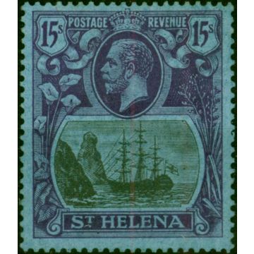 St Helena 1922 15s Grey & Purple-Blue SG113 Fine & Fresh MM