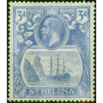 St Helena 1922 3d Bright Blue SG101b 'Torn Flag' Fine MM 