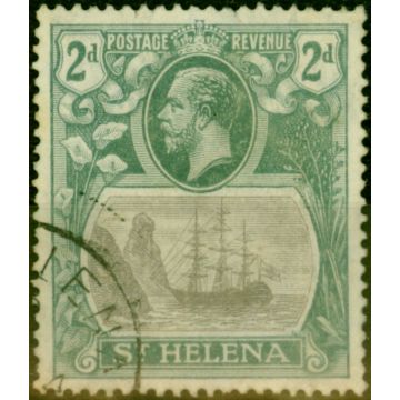 St Helena 1923 2d Grey & Slate SG100a Broken Mainmast Fine Used