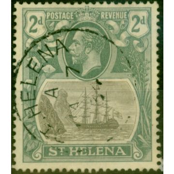 St Helena 1923 2d Grey & Slate SG100a 'Broken Mainmast' V.F.U (2)